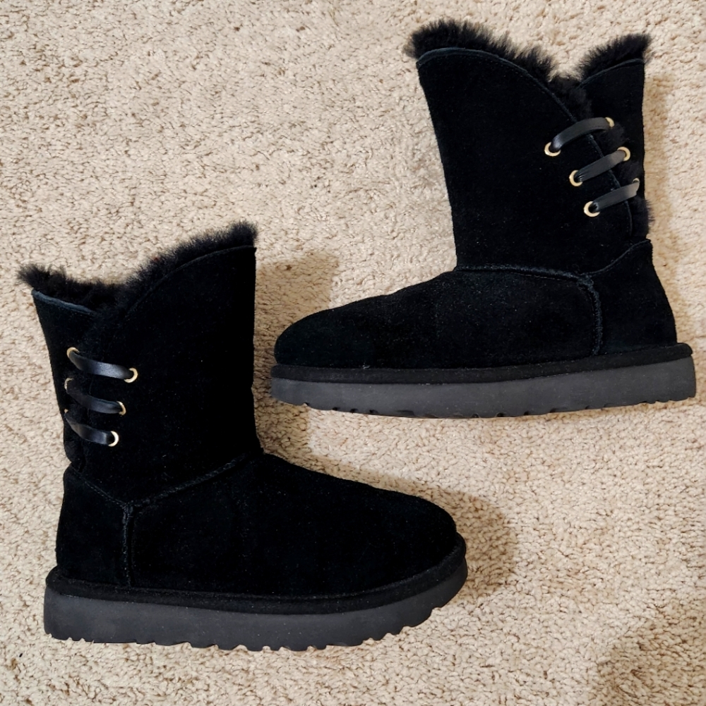 Ugg Australia Constantine Black Lace Boots Size 5 - Picture 1 of 5
